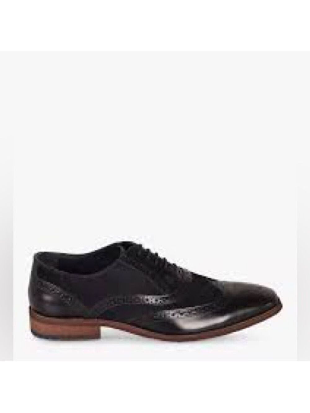 Men’s Royal Shoes Bruce Black Leather Suede Oxford Size 10  US!